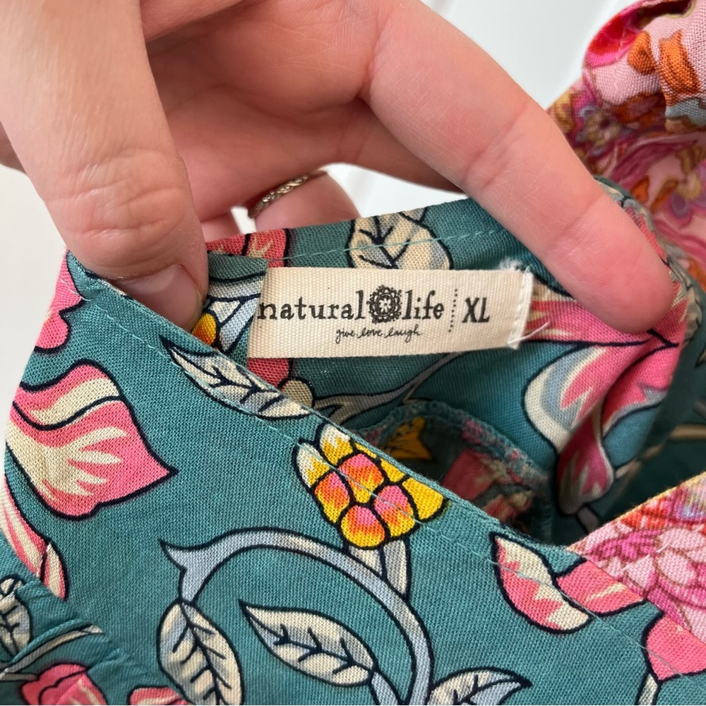 NATURAL LIFE Floral Maxi Dress - Blue and Pink - Picture 12 of 12
